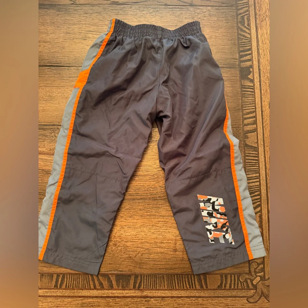 Nike Kids Lined Track Pants Sweatpants Charcoal 2T Orange Joggers Vintage Y2K